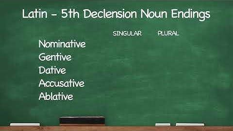 CC Latin 5th Declension Noun Endings