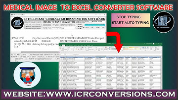 Medical Image To Excel Conversion Software | Image To Excel