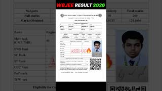 AIR 46 WBJEE Result 2026😱🤯 | WBJEE 2026 Marks vs Rank | WBJEE 2026 Result #wbjee