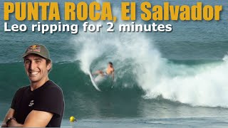 Leonardo Fioravanti surfing Punta Roca for 2 minutes  El Salvador Pro 2024 warm up session.