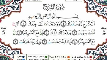 سورة الشرح مكررة للحفظ برواية ورش للقارئ ياسين الجزائري