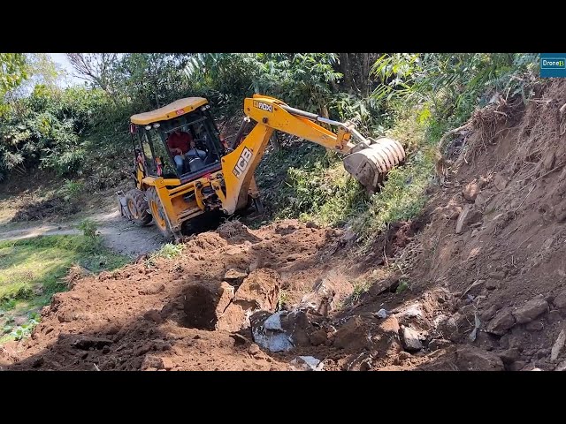 Mountain Broken Road Widening-Part 3-Breaking Rock Cutting Hill