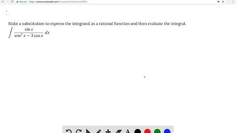 Make a substitution to express the integrand as a rational function and then evaluate the integral.…
