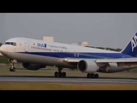 伊丹スカイパークでの旅客機着陸シーン