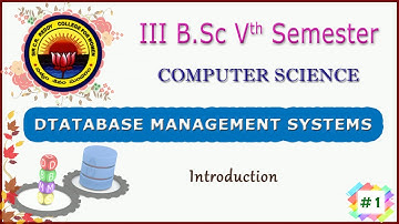 1. III B.Sc -  5th Sem - Computer Science -  DBMS - Introduction