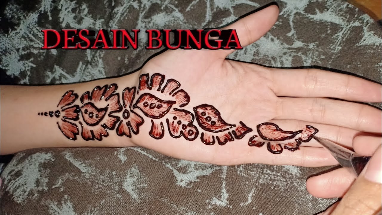 DESAIN HENNA TANGAN SIMPLE MOTIF BUNGA YouTube