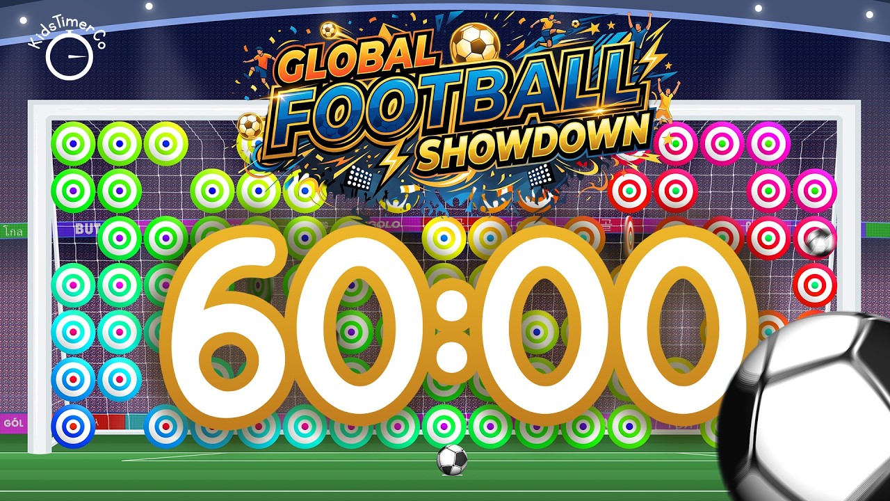 60 Minute Timer for Kids | Global Football Soccer Tournament Cup Showdown ⚽