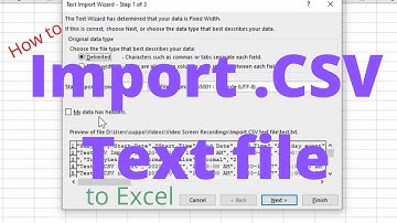 How to Import CSV Text file into Excel