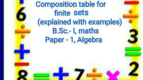 Composition table for finite sets (explained with examples), B.Sc. I, maths, paper 1( algebra)