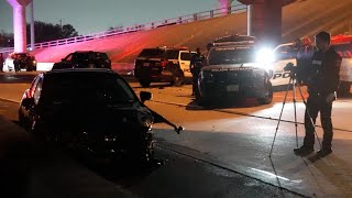 Suspected drunk driver crashes into cop car that was blocking off traffic, injures officer, HPD says