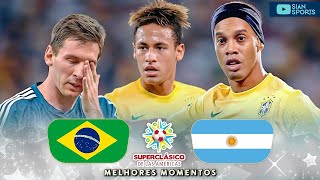 O BRASIL BOTAVA MEDO COM RONALDINHO E NEYMAR EM CAMPO A SELEÇÃO HUMILHOU OS ARGENTINOS!