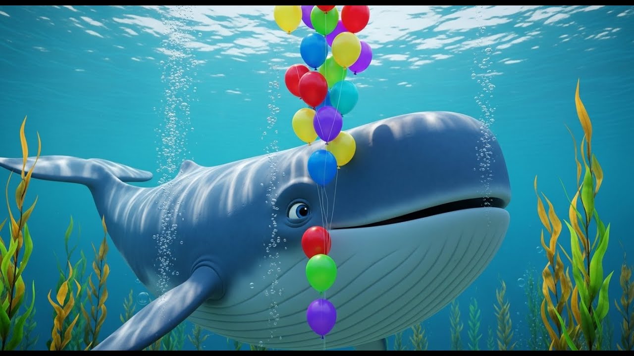 The Whale Who Loved Balloons | Nursery Rhyme Song for Kids - YouTube