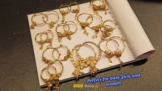 Daily wear light weight gold bali for baby girls and women | hoops earring | stud earring jhumka