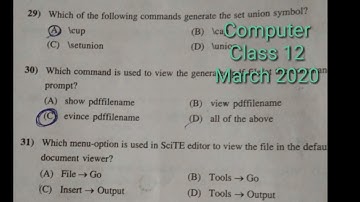 GSEB 2020 Class 12 Computer Paper Solution (English Medium)