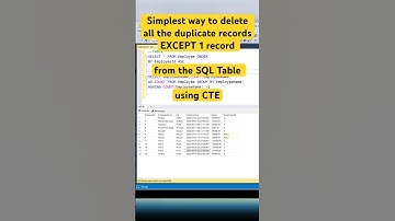How to delete all duplicate records except one record from Table #coding #shorts #sql #sqlqueries