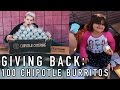 GIVING OUT 100 CHIPOTLE BURRITOS TO THE HOMELESS!