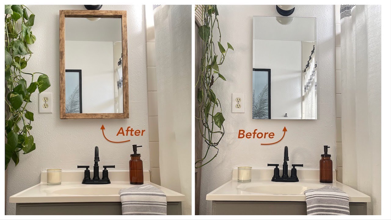 EASY AND AFFORDABLE BATHROOM MIRROR UPGRADE