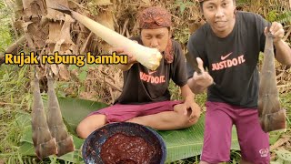 Mukbang rebung bambu petung mentah || makan bambu muda || Eating broadcasting
