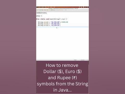 How to remove Dollar $, Euro $ and Rupee ₹ symbols from the String in ...