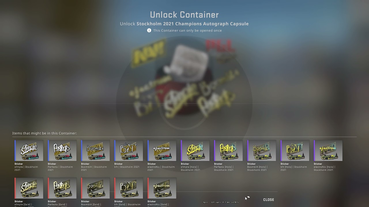 Opening 50 Champions Autographs Capsule Stockholm 2021 Major (Got a Gold Sticker)