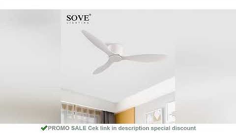 SOVE Modern Black White Low Floor DC Motor 30W Ceiling Fans With Remote Control Simple Ceiling Fan W