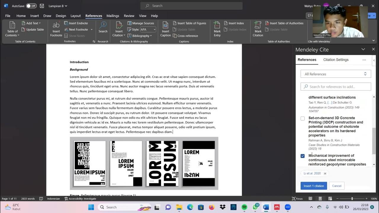 Mensimulasikan cara mengutip artikel lampiran b menggunakan add on