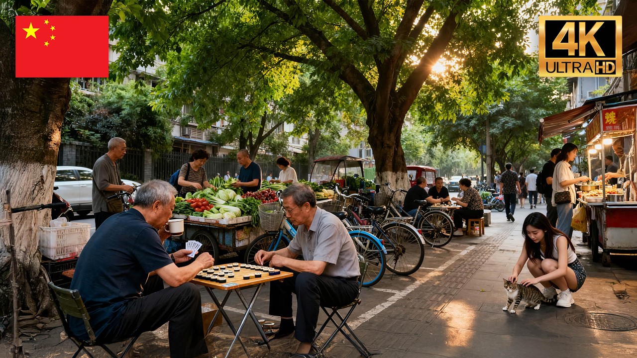 Cina | Quartiere Slow Life in Yulin | Tour dello Street Food 4K