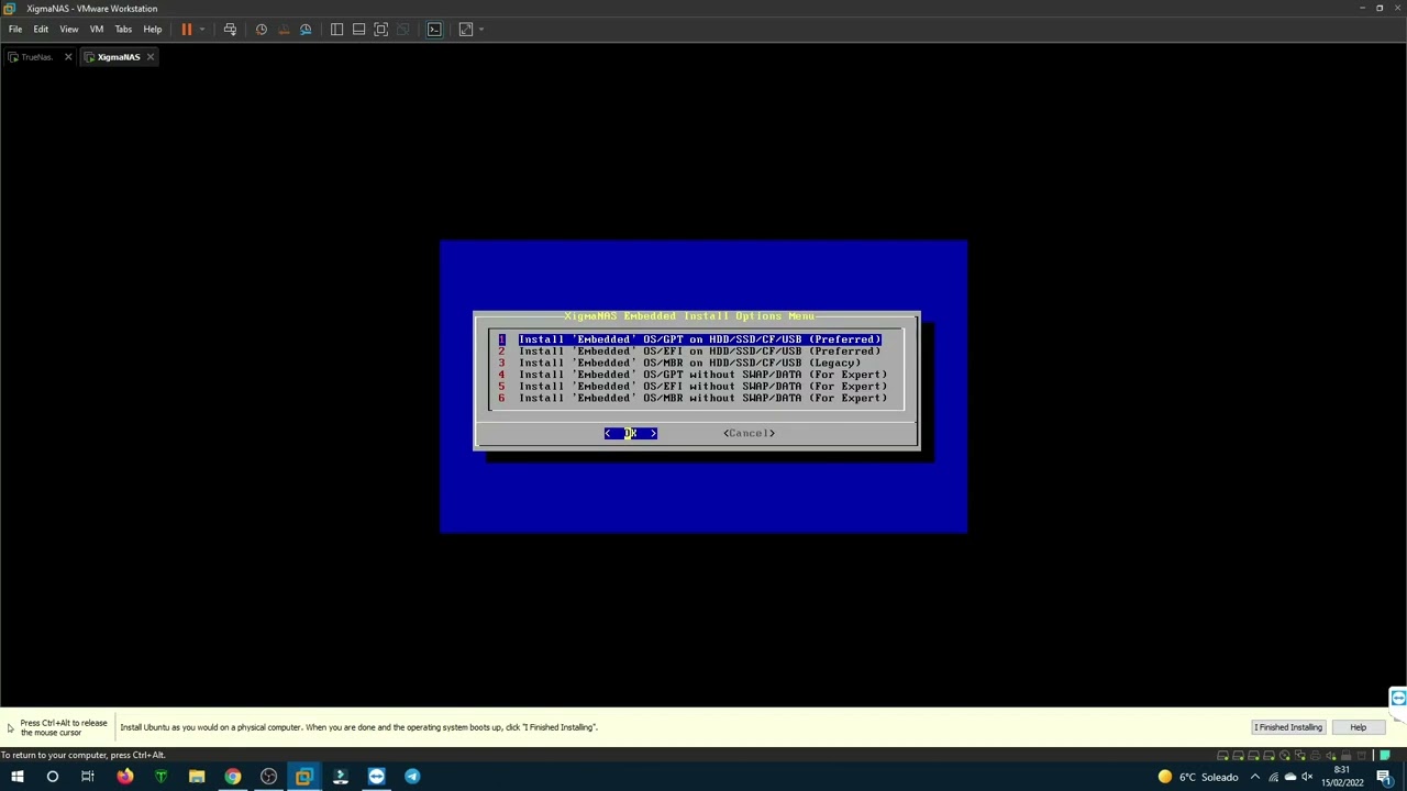 Instalación de XigmaNAS