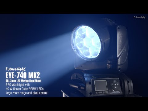 FUTURELIGHT EYE-740 MK2 QCL Zoom LED Moving Head Wash - YouTube