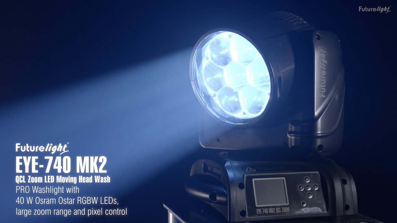 FUTURELIGHT EYE-740 MK2 QCL Zoom LED Moving Head Wash - YouTube