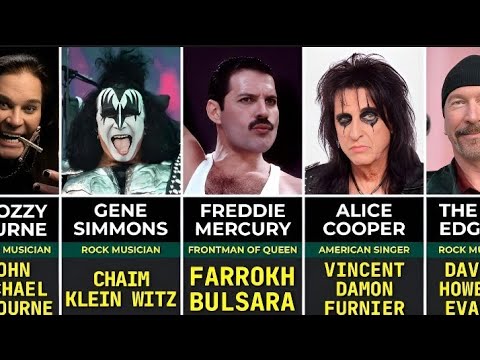 Real Names Of All The Famous Rock Stars | Jon Bon, Slash, Jovi, David Bowie