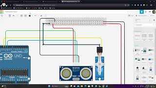 Arduino Radar Simulation using Tinkercad screenshot 1