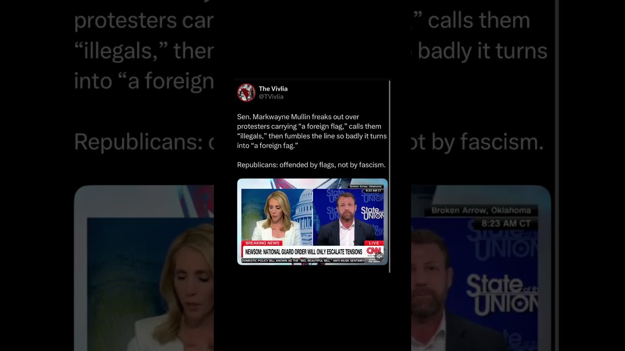 Sen Markwayne Mullin Freaks Out Over Protesters Carrying A Foreign Flag Calls Them Illegals 