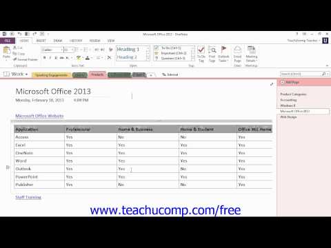 OneNote 2013 Tutorial Previewing and Printing Microsoft Training Lesson 11.1