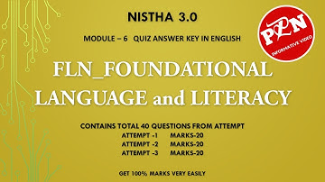 Nistha 3.0 Module 6 Quiz Answer Key In English FLN_FOUNDATIONAL LANGUAGE and LITERACY