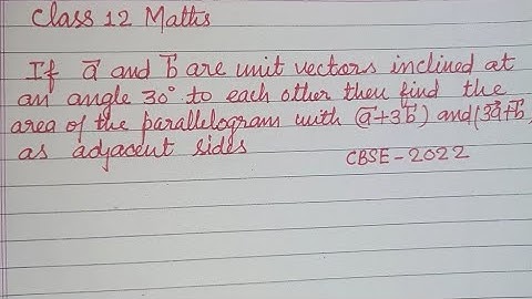 If a and b are unit vectors inclined at an angle 30° to each other then.. | cbse class 12 maths pyqs