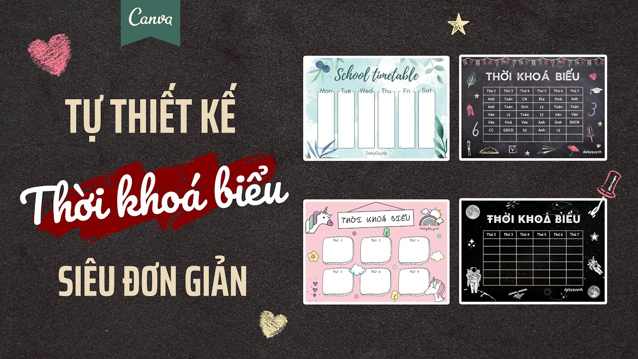 Hướng dẫn thiết kế thời khoá biểu siêu đơn giản và dễ thương bằng Canva -  Canva tutorial - YouTube