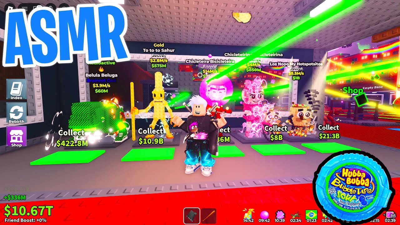 ASMR Roblox Steal a Brainrot Admin Abuse Taco Tuesday Event 😴 Gum Chewing 🎮🎧 Controller Sounds 💤