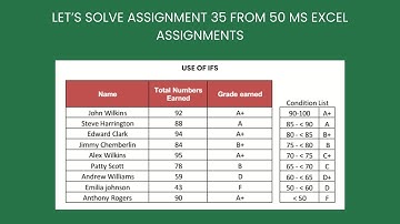 There’s no assignment 35 in the 50 ms excel pdf here is an example of IFS function