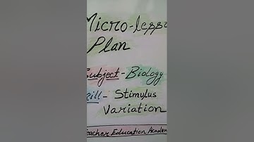 Micro-lesson Plan | Stimulus Variation