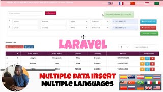 Laravel 6  Multiple  Insert,  Delete,  Edit and Multiple Language with Ajax  free source code
