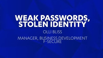Weak passwords, stolen identity | F-Secure