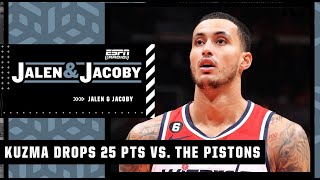 Jalen Rose reacts to Kyle Kuzma's 25-PT night vs. the Pistons: He's being slept on! | Jalen \& Jacoby