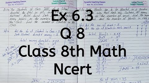 Ex 6.3, Q 8, Chapter 6, Squares & Square Roots, Class 8th Math, Ncert