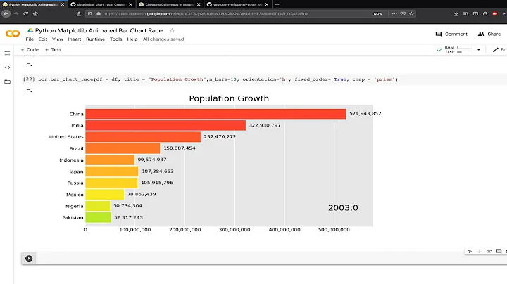 Matplotlib Animated Bar Chart Race in Python | Data Visualization