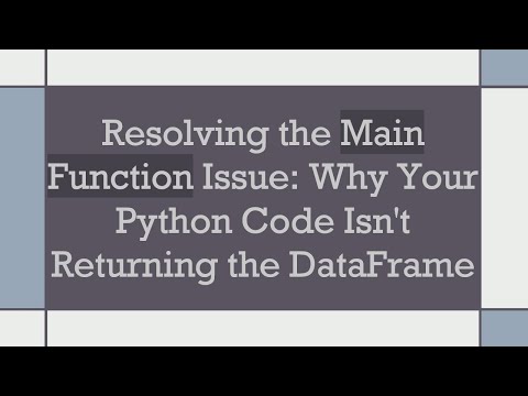 Resolving the Main