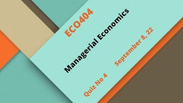 ECO404 – Managerial Economics Quiz No 4