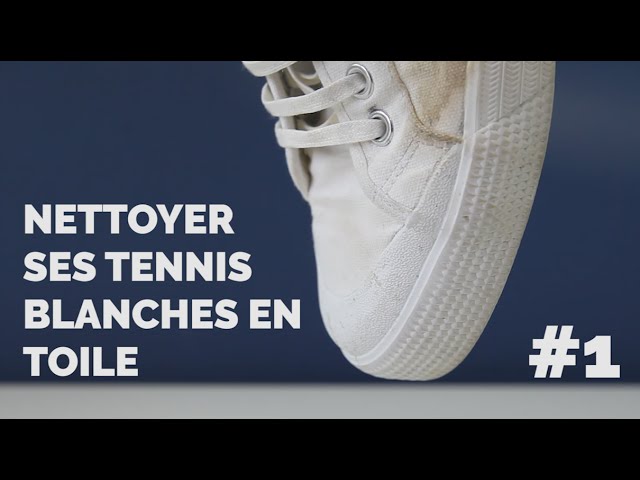 Comment nettoyer ses tennis blanches en toile ? - YouTube