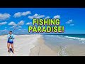 Girl pompano fishing in paradise