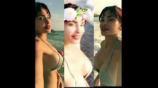 dominique hourani on the beach bailing suit  دومينيك حوراني شاهد دومنيك على البحر لباس مايو بيكيني